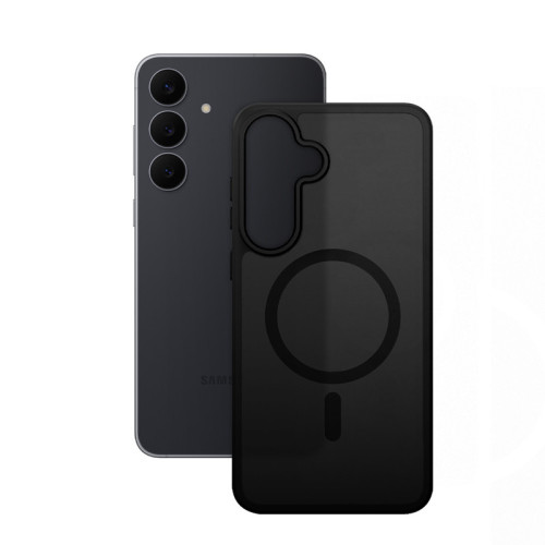 Etui Crong Hybrid Matte Magnetic MagSafe do Samsung Galaxy S25 FE (czarny)