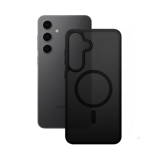 Etui Crong Hybrid Matte Magnetic MagSafe do Samsung Galaxy S24 FE (czarny)