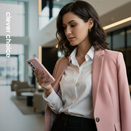 Etui Crong Hybrid Matte Magnetic MagSafe do Samsung Galaxy A56 (różowy)