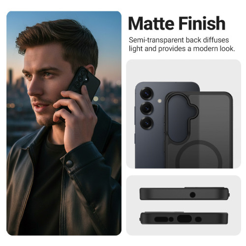 Etui Crong Hybrid Matte Magnetic MagSafe do Samsung Galaxy A56 (różowy)