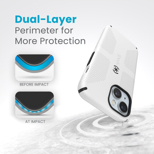 Etui Speck Candyshell Grip MagSafe do Apple iPhone 17e / 16e / 15 / 14 / 13 (White / Black)