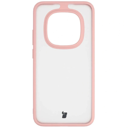 Etui + szkło hartowane Bizon Angelo Pack do Xiaomi Redmi Note 15 Pro 5G, przydymione z jasnoróżową ramką