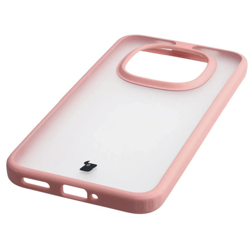 Etui + szkło hartowane Bizon Angelo Pack do Xiaomi Redmi Note 15 Pro 5G, przydymione z jasnoróżową ramką