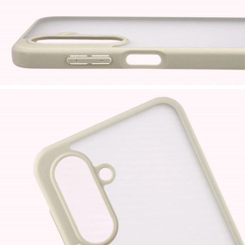 Etui + szkło hartowane Bizon Angelo Pack do Galaxy A17 5G, przydymione z beżową ramką