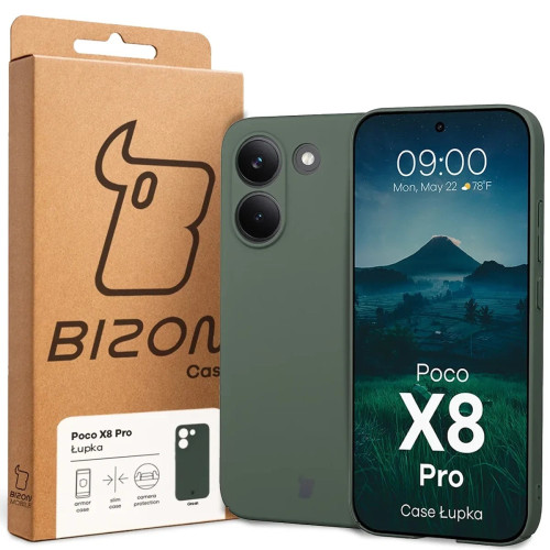 Etui Bizon Case Łupka do Xiaomi POCO X8 Pro, zielone