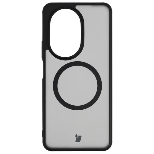 Etui z pierścieniem magnetycznym Bizon Case MatteO do Huawei nova 14 Pro, przydymione-czarne