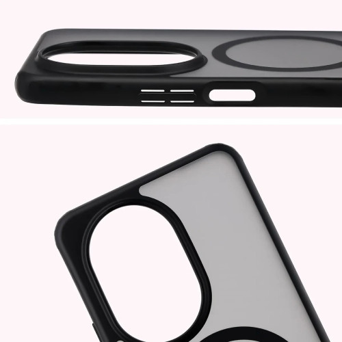 Etui z pierścieniem magnetycznym Bizon Case MatteO do Huawei nova 14 Pro, przydymione-czarne