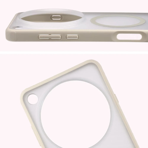 Etui z pierścieniem magnetycznym Bizon Case MatteO do Oppo Find X9 Ultra, przydymione-beżowe