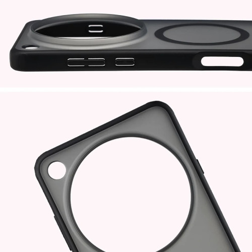 Etui z pierścieniem magnetycznym Bizon Case MatteO do Oppo Find X9 Ultra, przydymione-czarne