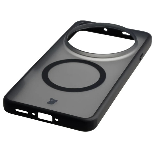 Etui z pierścieniem magnetycznym Bizon Case MatteO do Oppo Find X9 Ultra, przydymione-czarne