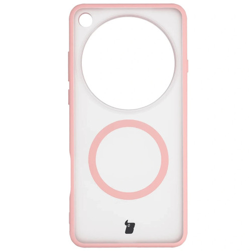 Etui z pierścieniem magnetycznym Bizon Case MatteO do Oppo Find X9 Ultra, przydymione-jasnoróżowe