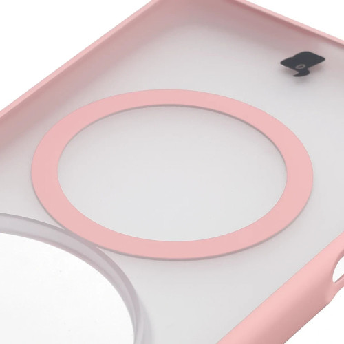 Etui z pierścieniem magnetycznym Bizon Case MatteO do Oppo Find X9 Ultra, przydymione-jasnoróżowe