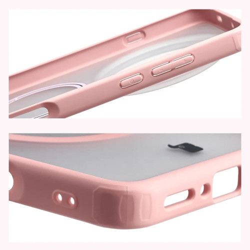 Etui z pierścieniem magnetycznym Bizon Case MatteO do Oppo Find X9 Ultra, przydymione-jasnoróżowe