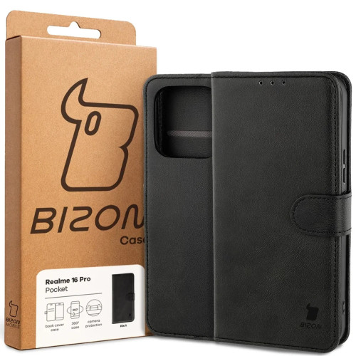 Etui z klapką Bizon Case Pocket do Realme 16 Pro 5G, czarne