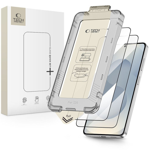 Gehärtetes Glas Tech-protect Quick Set+ 2-Pack Galaxy S26 Schwarz