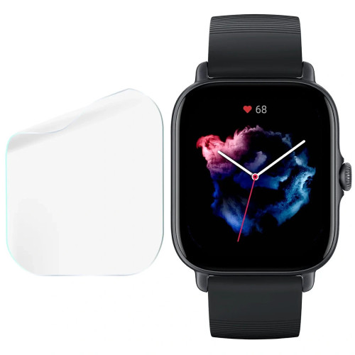 Folia ochronna na ekran zegarka Bizon Watch Film HydroFlex do Amazfit GTS 3, 3 sztuki