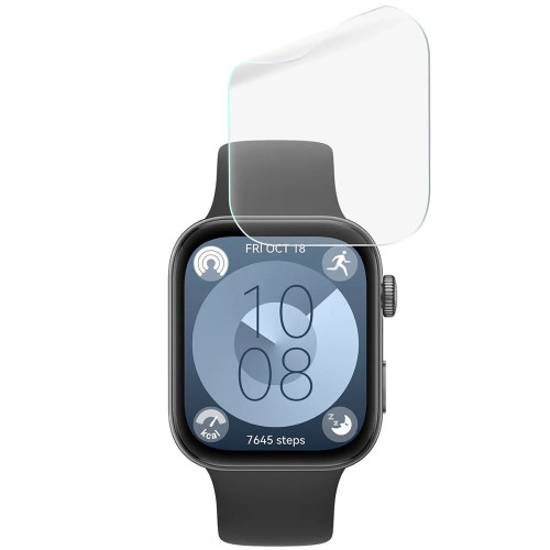 Folia ochronna na ekran zegarka Bizon Watch Film HydroFlex do Huawei Watch Fit 3, 3 sztuki
