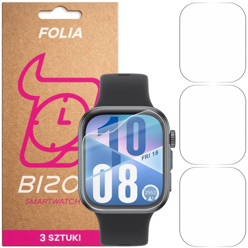 Folia ochronna na ekran zegarka Bizon Watch Film HydroFlex do Huawei Watch Fit 4, 3 sztuki
