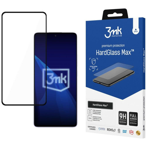 Tempered glass 3MK HardGlass Max for Redmi Note 14 5G black