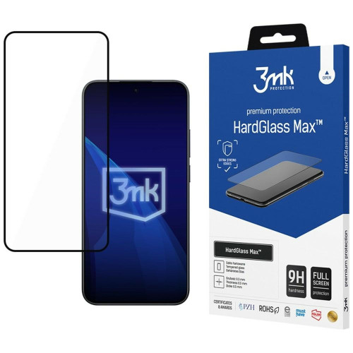 Tempered glass 3MK HardGlass Max for Redmi Note 15 Pro 5G black