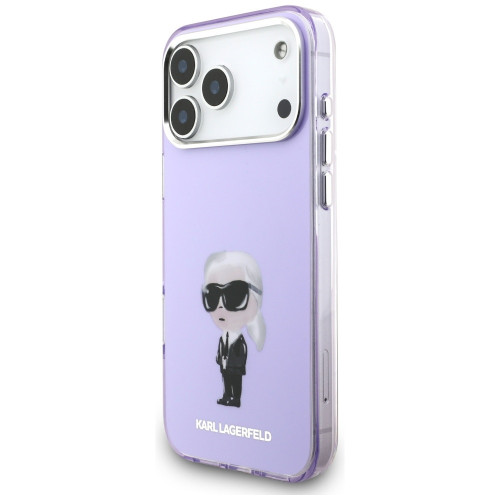 Karl Lagerfeld IML Aquarelle Karl & Choupette & Logo MagSafe tok iPhone 17 Pro Max lila színben