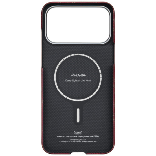 PITAKA Ultra-Slim Monogram MagSafe tok iPhone 17 Pro Max arany-piros