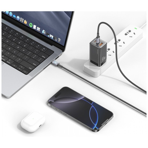 Kabel USAMS Huan Series SJ752 60W USB-C  do USB-C 1,2 m tytanowy