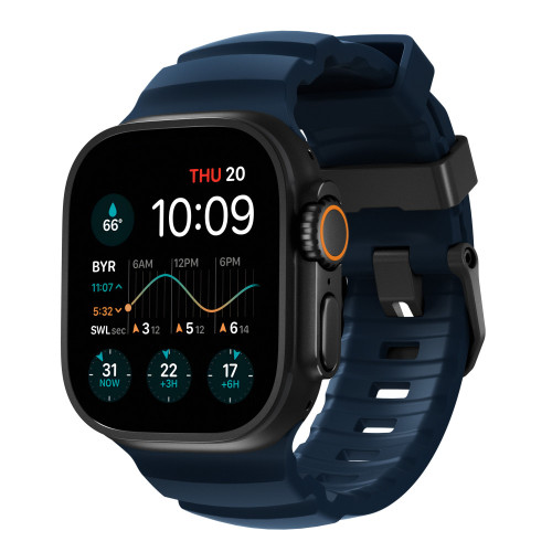 NOMAD Rocky Point Band - pasek do Apple Watch 46mm/49mm z FKM oraz tytanu (atlantic, black hardware)