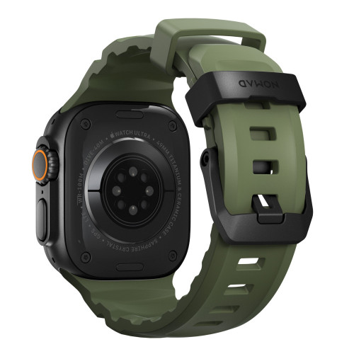 NOMAD Rocky Point Band - pasek do Apple Watch 46mm/49mm z FKM oraz tytanu (forest, black hardware)