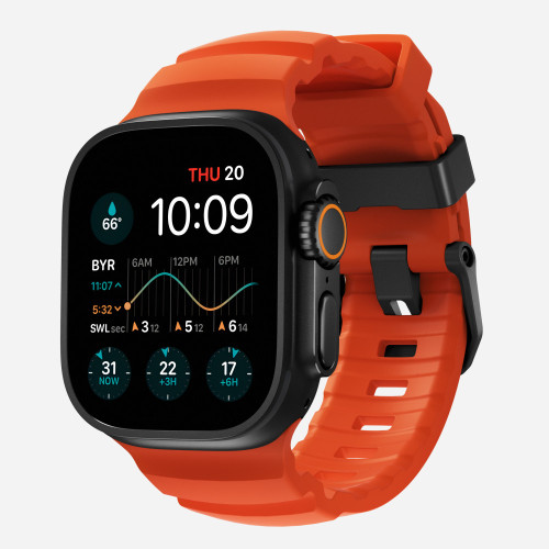 NOMAD Rocky Point Band - pasek do Apple Watch 46mm/49mm z FKM oraz tytanu (magma, black hardware)