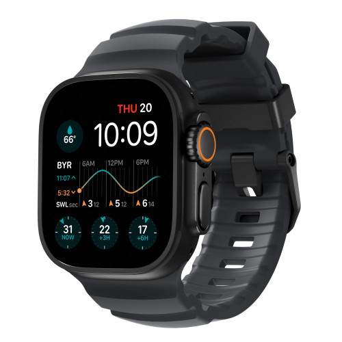 NOMAD Rocky Point Band - pasek do Apple Watch 46mm/49mm z FKM oraz tytanu (storm, black hardware)