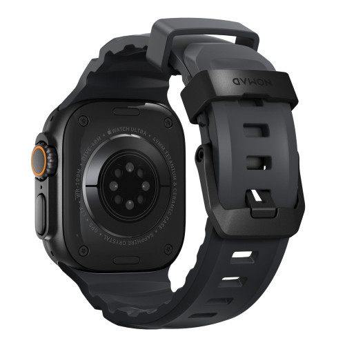 NOMAD Rocky Point Band - pasek do Apple Watch 46mm/49mm z FKM oraz tytanu (storm, black hardware)
