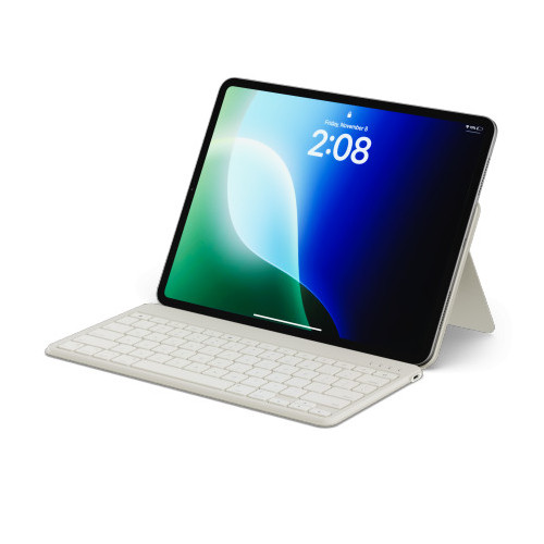 Satechi OntheGo Keyboard - wireless keyboard for three devices with smartphone/tablet stand (sand)