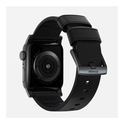 NOMAD Active Band Pro - wodoodporny skórzany pasek do Apple Watch 46mm/49mm (black active leather, black hardware)