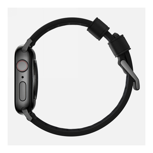 NOMAD Active Band Pro - wodoodporny skórzany pasek do Apple Watch 46mm/49mm (black active leather, black hardware)