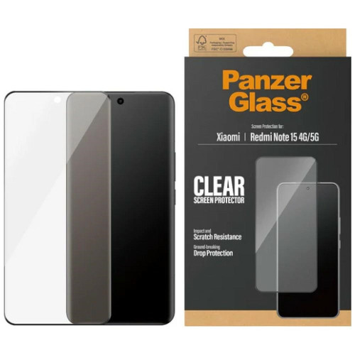Tempered glass PanzerGlass Ultra-Wide Fit for Xiaomi Redmi Note 15 4G/5G