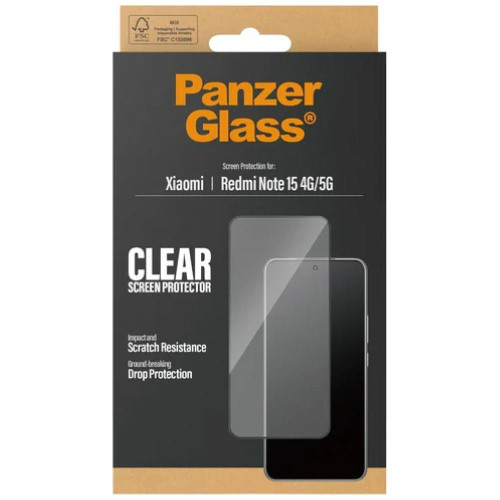 Tempered glass PanzerGlass Ultra-Wide Fit for Xiaomi Redmi Note 15 4G/5G