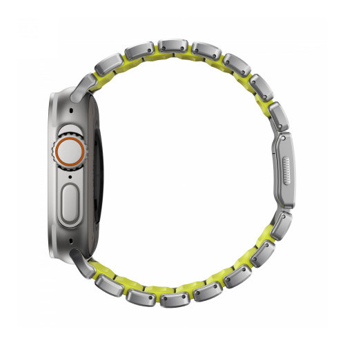 NOMAD Stratos Band - tytanowa bransoleta do Apple Watch 49mm z FKM (natural titanium, volt FKM)