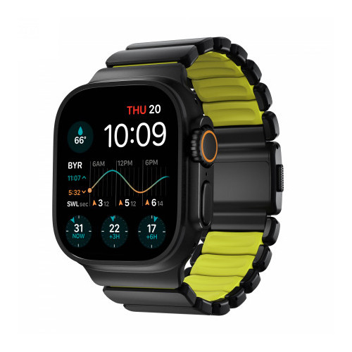 NOMAD Stratos Band - tytanowa bransoleta do Apple Watch 49mm z FKM (black titanium, volt FKM)