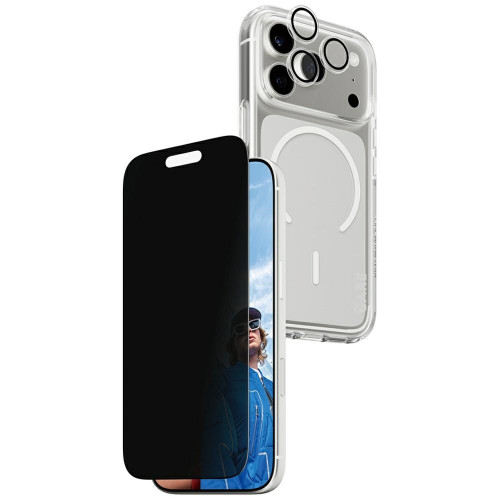 Zestaw ochronny CARE by PanzerGlass      Flagship Privacy 3w1 Etui+Szkło Prywatyzujące+Lens do iPhone 17 Pro