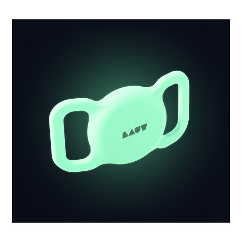 Laut Pet Tag - protective case for AirTag (green glow)