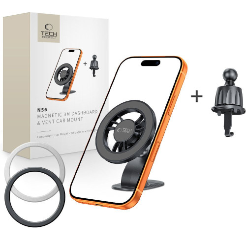 Tech-protect N56 Magnetic Magsafe 3m Dashboard & Vent Car Mount Black