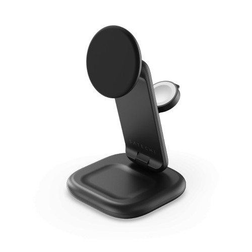 Satechi 3-in-1 Qi2 25W Foldable Charging Stand - összecsukható Qi2 25W vezeték nélküli töltőállvány három eszköz számára, kábel és 
