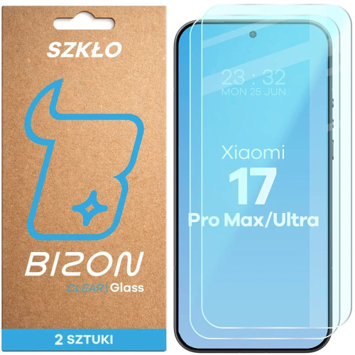Bizon Glass Clear Duo tempered glass for Xiaomi 17 Ultra 2-pack