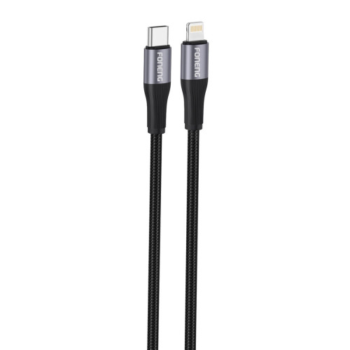 FONENG Kabel X112 USB-C - Lightning PD 27W 1M Schwarz