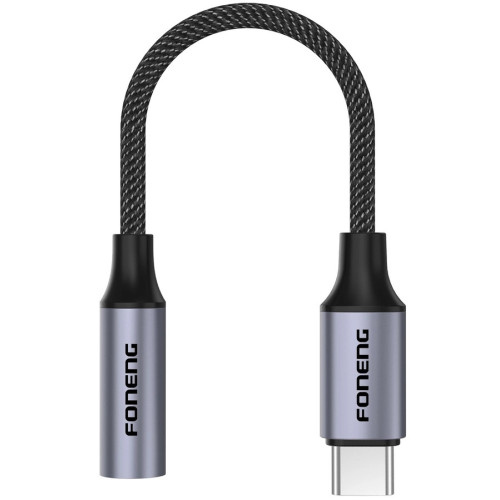 FONENG adapter BM30 USB-C - JACK 3.5MM 0.14M Czarny