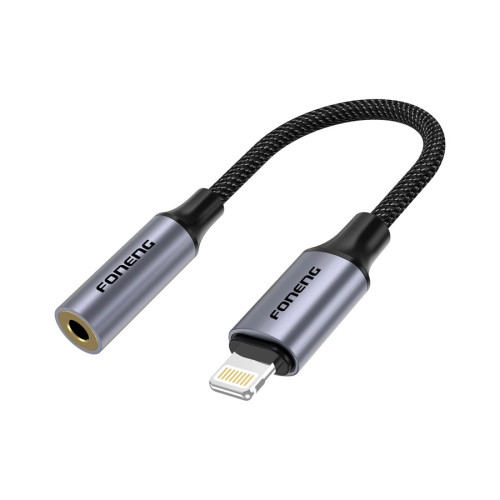 FONENG adapter BM30 Lightning - JACK 3.5MM 0.14M Czarny