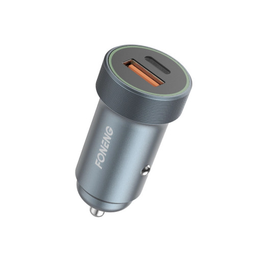 FONENG ładowarka samochodowa C16 PD 30W 1xUSB-C + 1xUSB QC3.0 Grafitowy