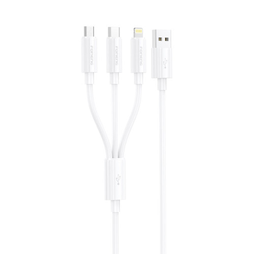 FONENG kabel XS07 3w1 3A 1.2M Biały