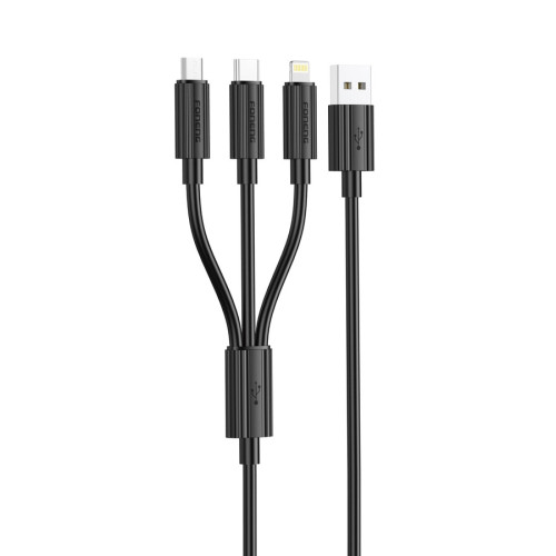 FONENG cablu XS07 3in1 3A 1.2M Negru